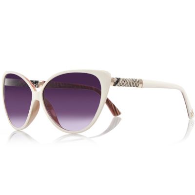 Cream cat eye sunglasses